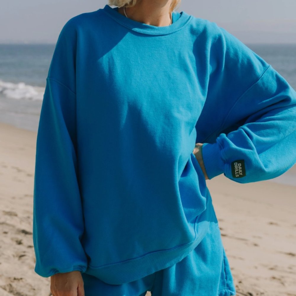 Daily Drills Bright Blue Crewneck Sweatshirt - M/L